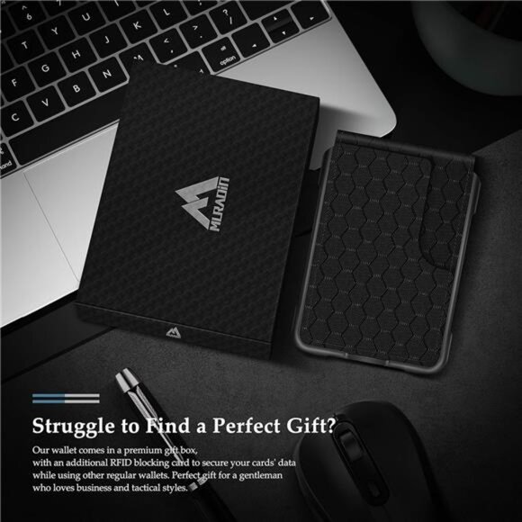 Mens Wallet Tactical Bifold Wallets for Men Metal RFID Blocking Aluminum - Picture 6 of 7